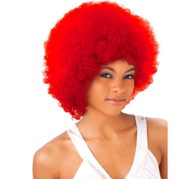 Freetress Carnival Halloween Red Afro Wig - Picture 1 of 7